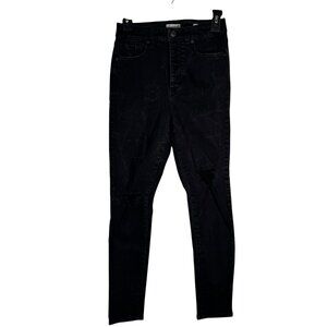 Sofia Black Distressed Skinny High Waisted Jeans Pants Rosa Curvy Ankle Size 4